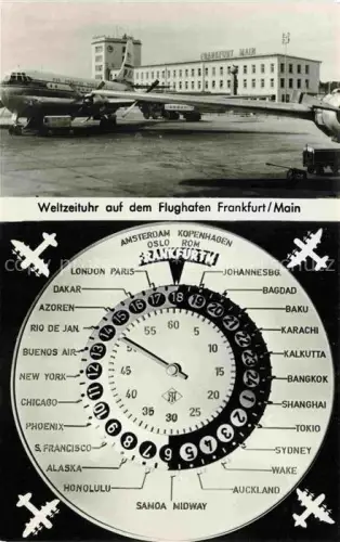AK / Ansichtskarte Flughafen Airport Aeroporto Weltzeituhr Frankfurt am Main 