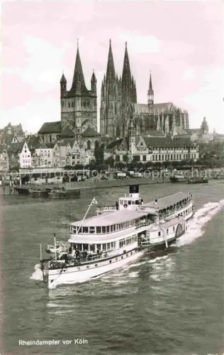AK / Ansichtskarte Dampfer Seitenrad Koeln Dom