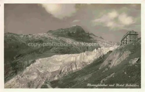 AK / Ansichtskarte Gletscher Ferner Glacier Glaciar Ghiacciaio-- Rhone Hotel Belvedere Schweiz