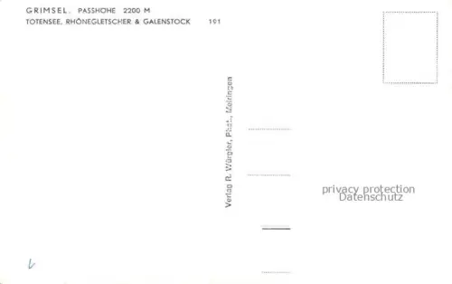 AK / Ansichtskarte Gletscher Ferner Glacier Glaciar Ghiacciaio-- Grimsel Totensee Rhone Galenstock 