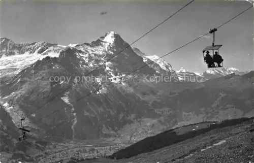 AK / Ansichtskarte Sessellift Chairlift Telesiege Grindewald Firstbahn Jungfrau Tschingelhorn 