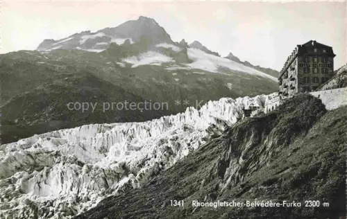AK / Ansichtskarte Gletscher Ferner Glacier Glaciar Ghiacciaio-- Rhone Belvedere Furka 