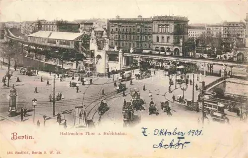 AK / Ansichtskarte BERLIN  CITY Hallesches Tor und Hochbahn Deutsche Reichspost