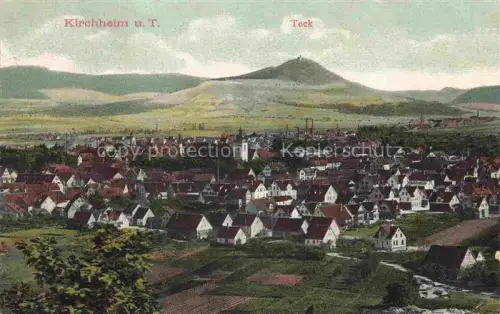 AK / Ansichtskarte Kirchheim  Teck Esslingen BW Panorama Blick zur Burg Teck