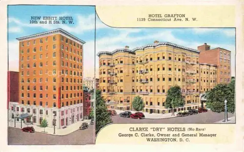 AK / Ansichtskarte WASHINGTON  DC USA Clarke Dry Hotels Hotel Grafton new Ebbit Hotel Illustration