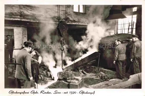 AK / Ansichtskarte Sinn Dillkreis Hessen Glockengiesserei Gebr. Rincker Glockenguss