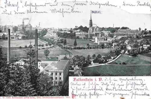 AK / Ansichtskarte Falkenstein Vogtland Sachsen Panorama Industrie Kirche