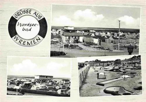 AK / Ansichtskarte Wremen Cuxhaven Niedersachsen Campingplatz Minigolf Rettungsring