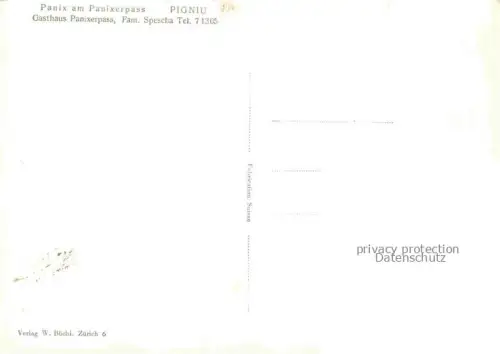 AK / Ansichtskarte Panix Panixerpass 24407m Pigniu GR Panorama Gasthaus Panixerpass