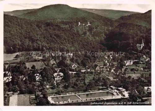 AK / Ansichtskarte Jugenheim Seeheim-Jugenheim Darmstadt Hessen Teilansicht Luftkurort mit Schwimmbad