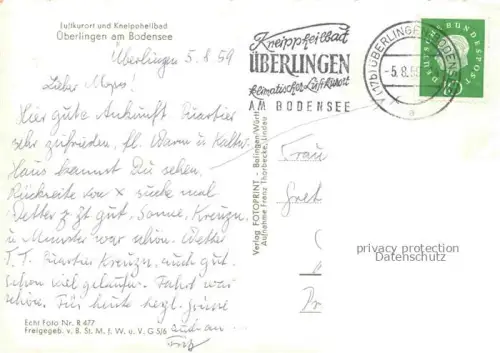 AK / Ansichtskarte ueberlingen Bodensee BW Teilansicht Luftkurort Kneippheilbad