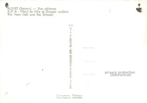 AK / Ansichtskarte ALBERT  Peronne 80 Somme Vue aérienne Hôtel de Ville Groupe Scolaire