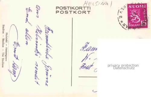 AK / Ansichtskarte HELSINKI Helsingfors Suomi Stadion