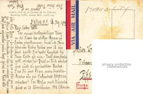 AK / Ansichtskarte Mexico -City D.F. Mexico Avenida Juarez Arteria vital de la Ciudad de los Palacios