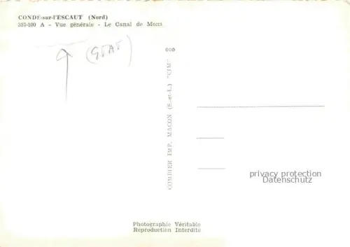 AK / Ansichtskarte Conde-sur-l Escaut Valenciennes 59 Nord Vue generale aerienne Le Canal de Mons