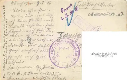 AK / Ansichtskarte Oberhofen  Oberhoffen-sur-Moder Alsace 67 Bas-Rhin Soldat Feldpost Pruefstempel