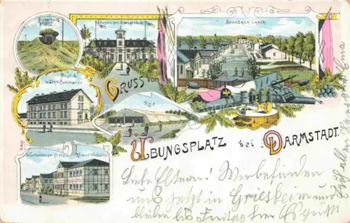 AK / Ansichtskarte DARMSTADT Hessen Truppenuebungsplatz Teilansichten Baracken Lager Litho