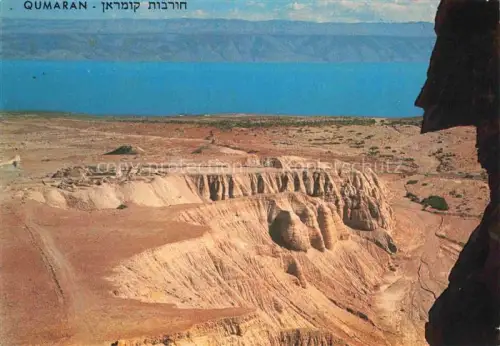 AK / Ansichtskarte Qumaran Israel View to the Dead Sea