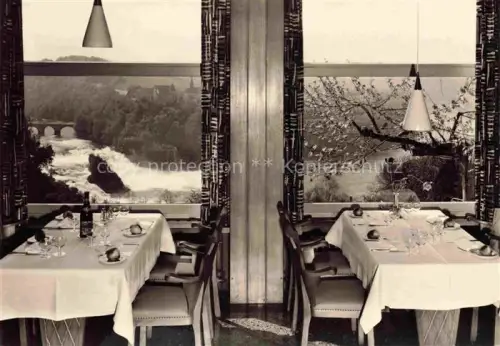 AK / Ansichtskarte Neuhausen  Rheinfall SH Ausblick vom Hotel Bellevue ueber dem groessten Wasserfall Europas