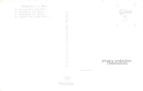 AK / Ansichtskarte Klingenberg  Main Bayern Panorama Mainbruecke Schleuse