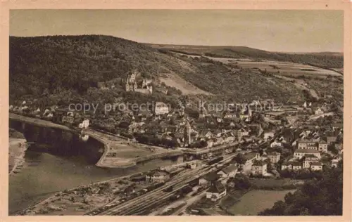AK / Ansichtskarte Wertheim Main Panorama Blick vom Wartberg mit dem Einfluss der Tauber in den Main