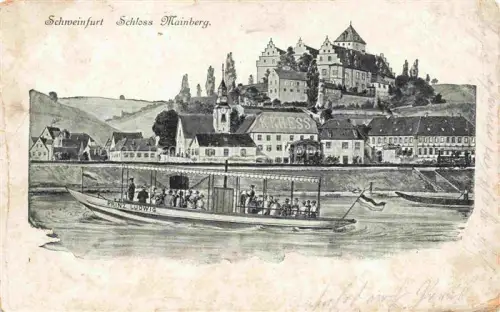 AK / Ansichtskarte SCHWEINFURT Main Schloss Mainberg Fahrgastschiff Prinz Ludwig Kuenstlerkarte Feldpost