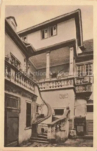 AK / Ansichtskarte WueRZBURG Bayern Hof im Weinrestaurant Stachel Malerische Winkel Serie I Nr. 404