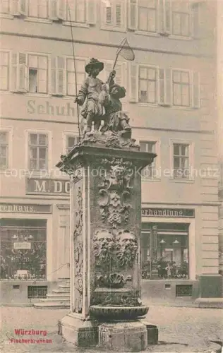 AK / Ansichtskarte WueRZBURG Bayern Fischerbrunnen Serie Brunnen Nr. 207