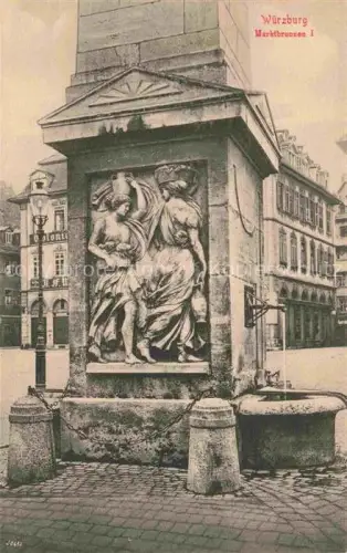 AK / Ansichtskarte WueRZBURG Bayern Marktbrunnen Serie Brunnen Nr. 216