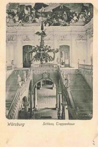 AK / Ansichtskarte WueRZBURG Bayern Treppenhaus im Schloss
