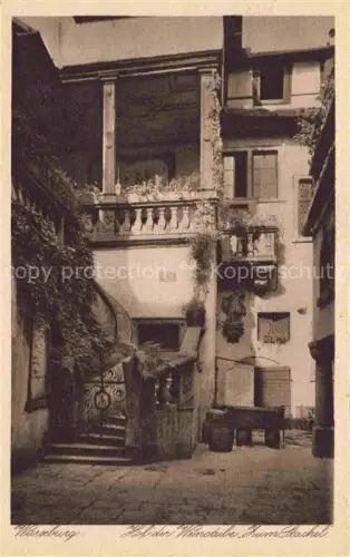 AK / Ansichtskarte WueRZBURG Bayern Hof der Weinstube Zum Stachel