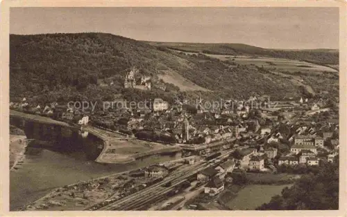 AK / Ansichtskarte Wertheim Main Panorama Blick vom Wartberg mit dem Einfluss der Tauber in den Main