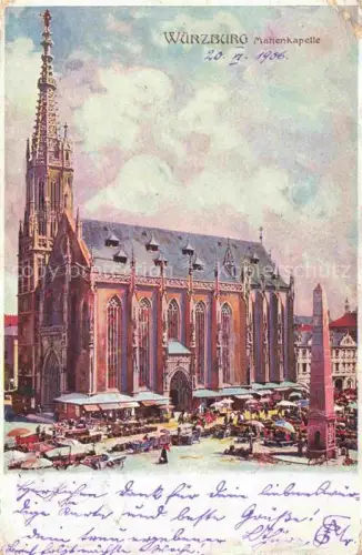 AK / Ansichtskarte WueRZBURG Bayern Marienkapelle Kuenstlerkarte