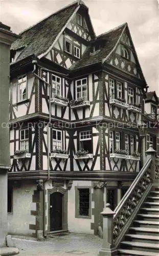 AK / Ansichtskarte Wertheim Main Haus der vier Gekroenten Fachwerkhaus Historisches Gebaeude