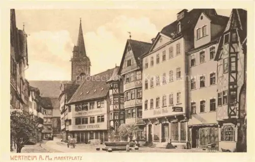AK / Ansichtskarte Wertheim Main Marktplatz Altstadt Fachwerkhaeuser Kirche