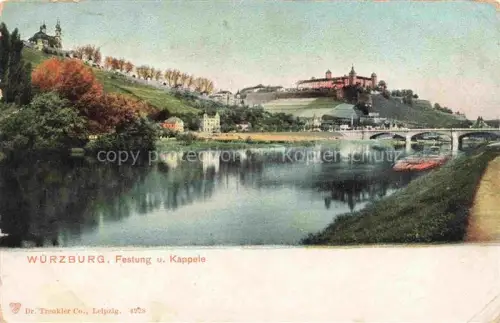 AK / Ansichtskarte WueRZBURG Bayern Panorama Mainufer Festung Kapelle