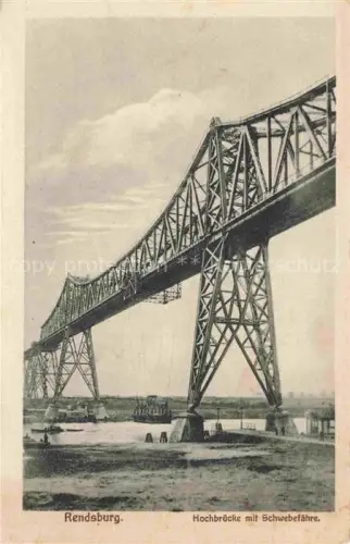 AK / Ansichtskarte Rendsburg Schleswig-Holstein Hochbruecke mit Schwebefaehre Feldpost