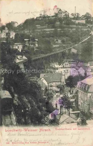 AK / Ansichtskarte Loschwitz DRESDEN Weisser Hirsch Drahtseilbahn mit Luisenhof