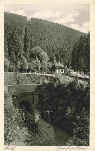 AK / Ansichtskarte Oberhof  Thueringen Brandleite-Tunnel Eisenbahn Dampflokomotive Kupfertiefdruck