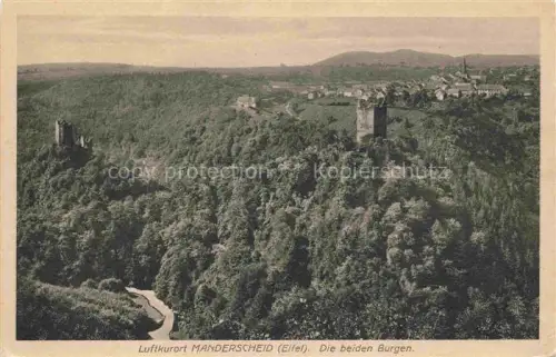 AK / Ansichtskarte Manderscheid Eifel Panorama Luftkurort mit den beiden Burgen