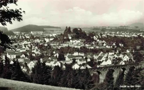AK / Ansichtskarte Daun Vulkaneifel Rheinland-Pfalz Panorama Eisenbahnviadukt