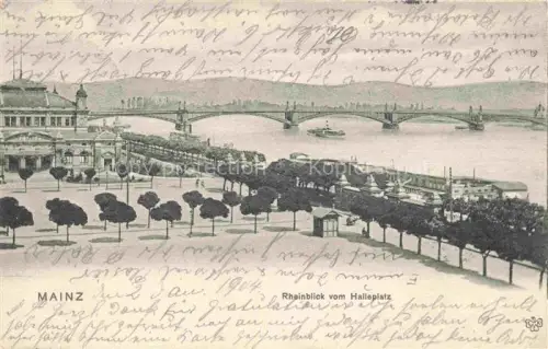 AK / Ansichtskarte MAINZ  Rhein Rheinblick vom Halleplatz auf gesehen Rheinbruecke