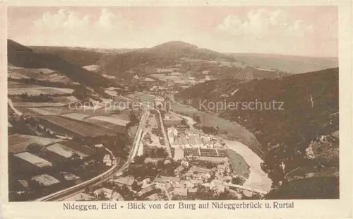 AK / Ansichtskarte Nideggen Eifel Dueren NRW Panorama Blick von der Burg auf Nideggerbrueck und Rurtal