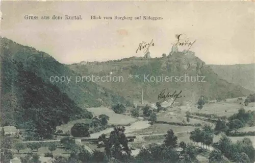AK / Ansichtskarte Nideggen Eifel Dueren NRW Panorama Rurtal Blick vom Burgberg