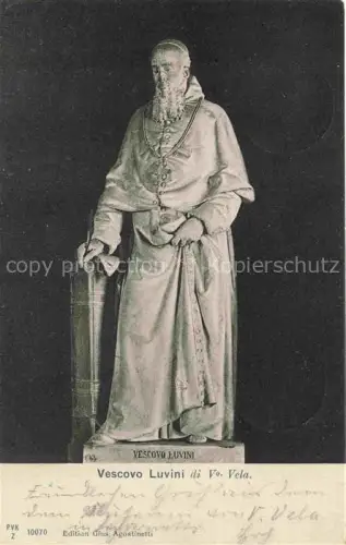 AK / Ansichtskarte Skulpturen Sculptures Sculpturi-- Vescovo Luvini 