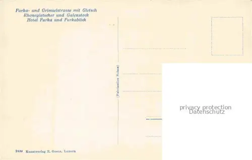 AK / Ansichtskarte Gletscher Ferner Glacier Glaciar Ghiacciaio-- Furka Grimsel Rhone Galenstock Schweiz