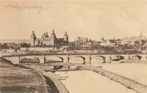 AK / Ansichtskarte ASCHAFFENBURG Main Bayern Panorama Blick ueber den Main Mainbruecke