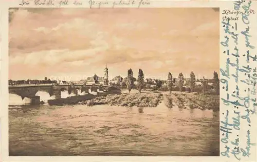 AK / Ansichtskarte Kitzingen Main Blick ueber den Main zur Vorstadt Mainbruecke