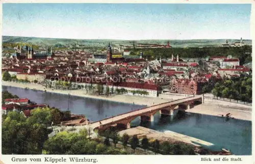 AK / Ansichtskarte WueRZBURG Bayern Panorama Blick vom Kaeppele auf die Stadt Mainbruecke