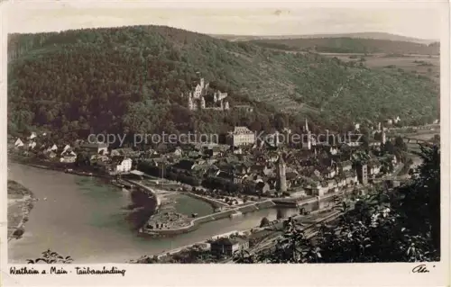 AK / Ansichtskarte Wertheim Main Panorama mit Taubermuendung